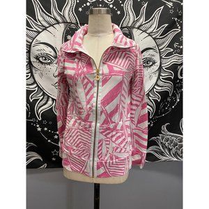 LILLY PULITZER LEONA ZIP PINK Sweatshirt YACHT SEA